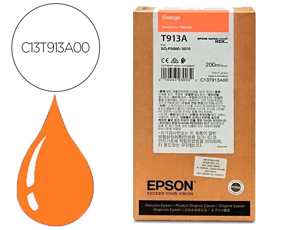 EPSON - Ink-jet t913a orange ink 200ml (Ref. C13T913A00)