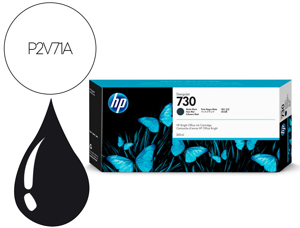 HP ( HEWLETT PACKARD ) - Ink-jet n 730 300-ml matte negro/ dnj t1700/1000 paginas (Ref. P2V71A)