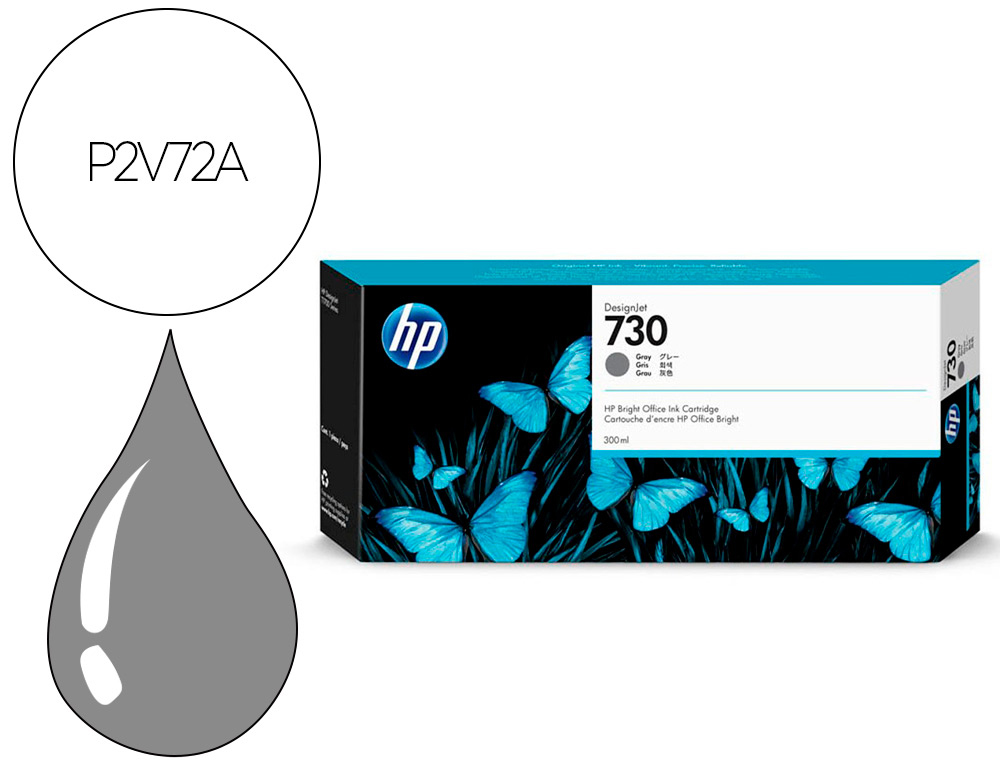 HP ( HEWLETT PACKARD ) - Ink-jet n 730 300-ml gray / dnj t1700/1000 paginas (Ref. P2V72A)