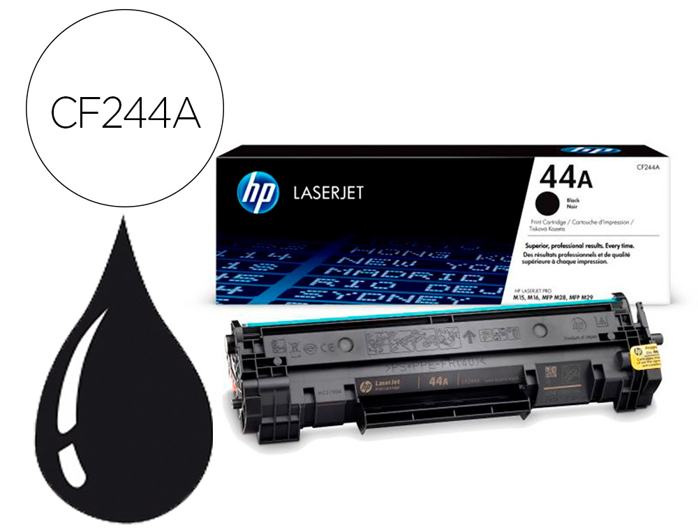 HP ( HEWLETT PACKARD ) - Toner 44a negro original /1.000 paginas m15a, m15w, mfp m28a, mfp m28w (Ref. CF244A)
