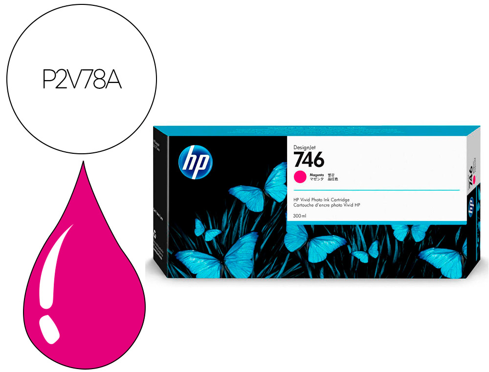 HP ( HEWLETT PACKARD ) - Ink-jet n 746 300-ml magenta /dnj z6/1000 paginas (Ref. P2V78A)