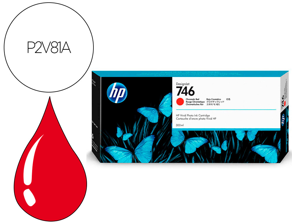HP ( HEWLETT PACKARD ) - Ink-jet n 746 300-ml chromatic red /dnj z6/1000 paginas (Ref. P2V81A)