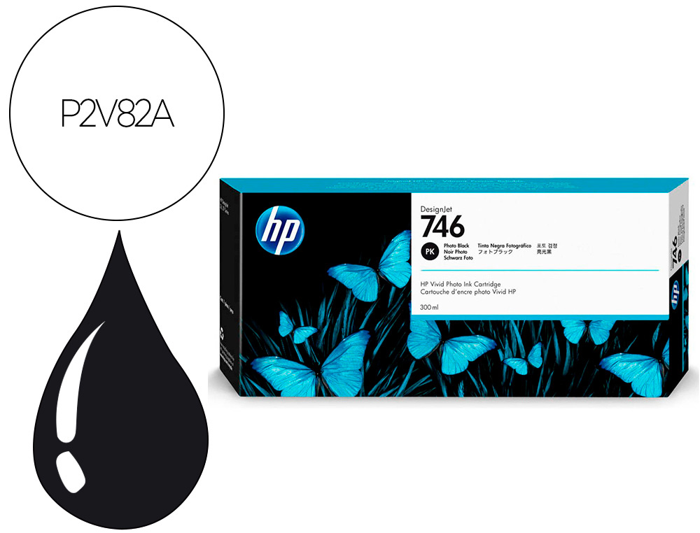 HP ( HEWLETT PACKARD ) - Ink-jet n 746 300-ml photo negro /dnj z6/1000 paginas (Ref. P2V82A)