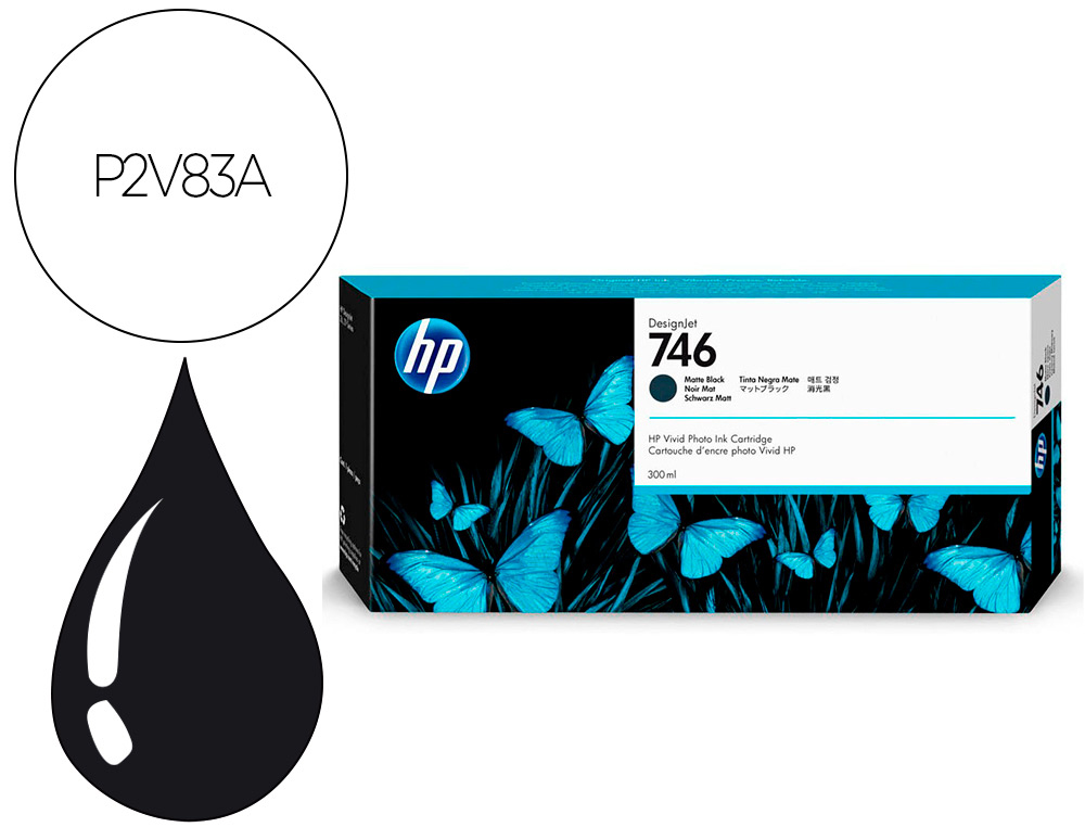 HP ( HEWLETT PACKARD ) - Ink-jet n 746 300-ml matte negro /dnj z6/1000 paginas (Ref. P2V83A)