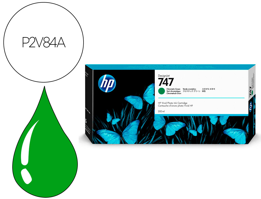 HP ( HEWLETT PACKARD ) - Ink-jet n 747 300-ml chromatic verde /dnj z10/1000 paginas (Ref. P2V84A)
