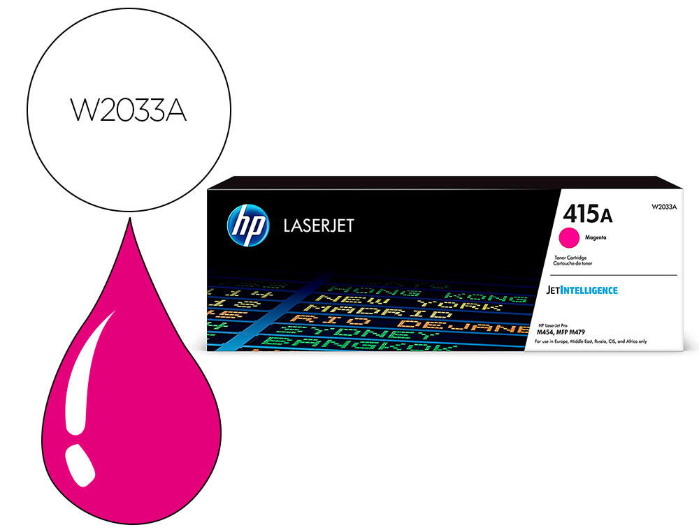 HP ( HEWLETT PACKARD ) - Toner 415a para color laserjet pro m454 mfp m479 magenta 2100p (Ref. W2033A)