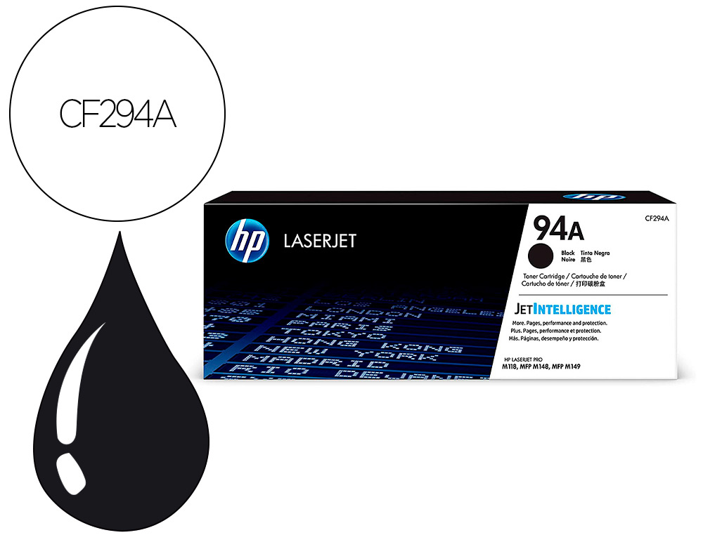 HP ( HEWLETT PACKARD ) - Toner 94a laserjet pro m118/m140/m148 negro 1200 paginas (Ref. CF294A)