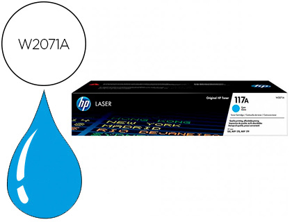 HP ( HEWLETT PACKARD ) - Toner 117a laser color 150a / 150nw / 178nw / 178nwg / 179fnw cian 700 paginas (Ref. W2071A)