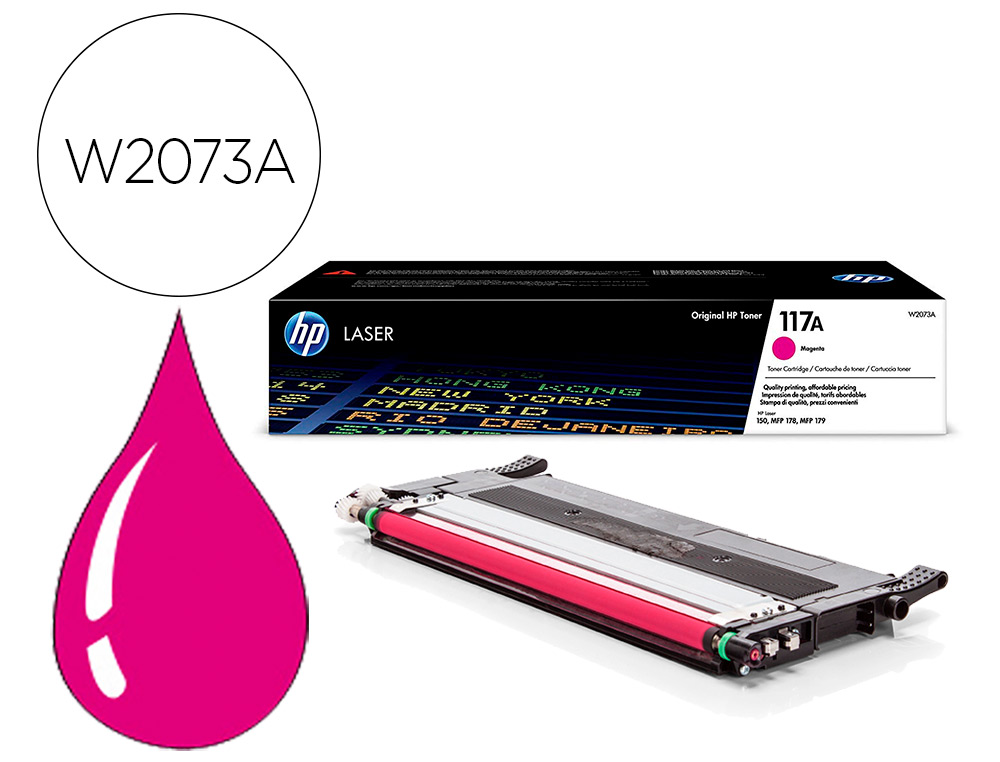 HP ( HEWLETT PACKARD ) - Toner 117a laser color 150a / 150nw / 178nw / 178nwg / 179fnw magenta 700 paginas (Ref. W2073A)