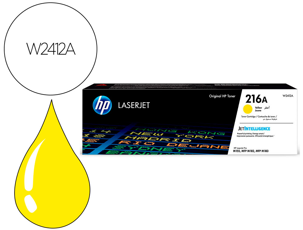HP ( HEWLETT PACKARD ) - Toner 216a laserjet pro m155 / mfp m182n /mfp m183fw amarillo 850 paginas (Ref. W2412A)