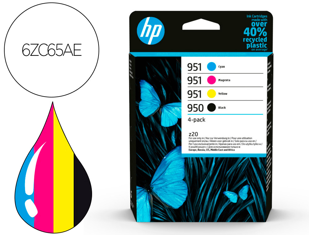 HP ( HEWLETT PACKARD ) - Toner 950bk/951- 6zc65ae multipack negro/ cian / magenta / amarillo (Ref. 6ZC65AE)