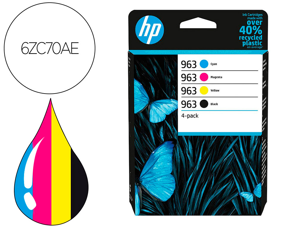 HP ( HEWLETT PACKARD ) - Toner laser 963-6zc70ae multipack negro / cian / magenta / amarillo (Ref. 6ZC70AE)