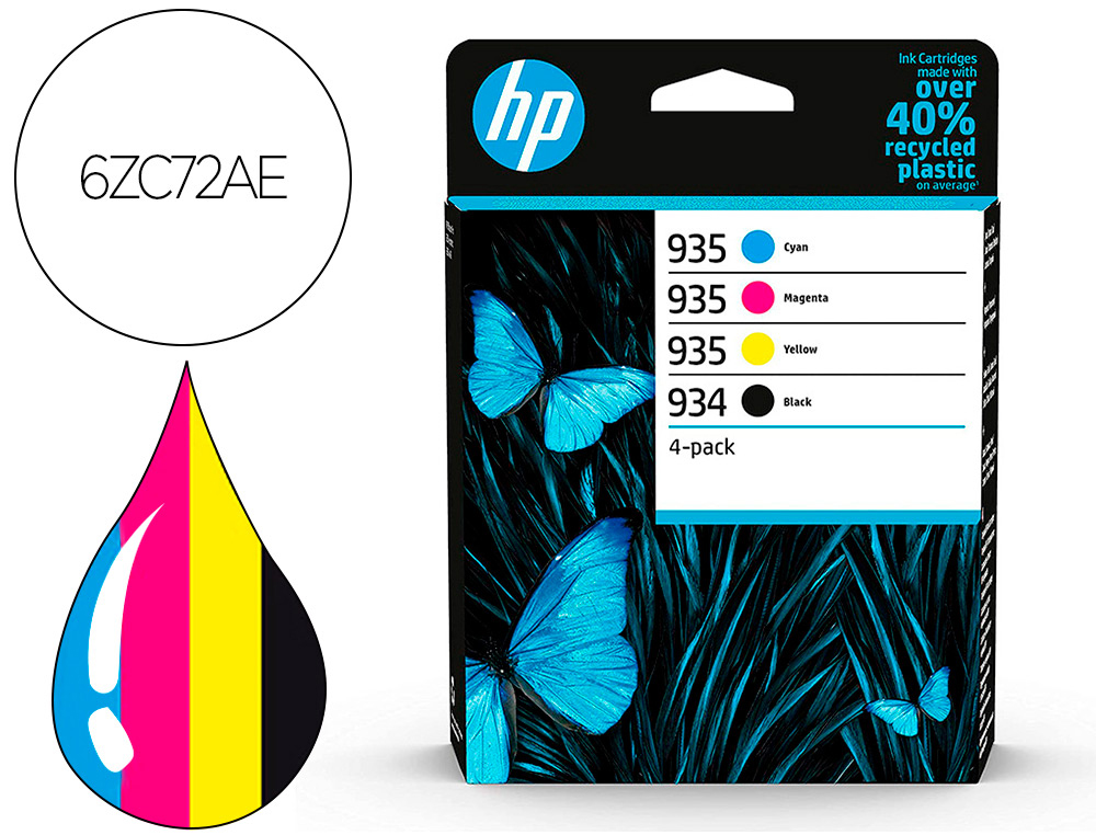 HP ( HEWLETT PACKARD ) - Toner 934/935 y 6zc72ae multi pack negro / cian / magenta / amarillo (Ref. 6ZC72AE)