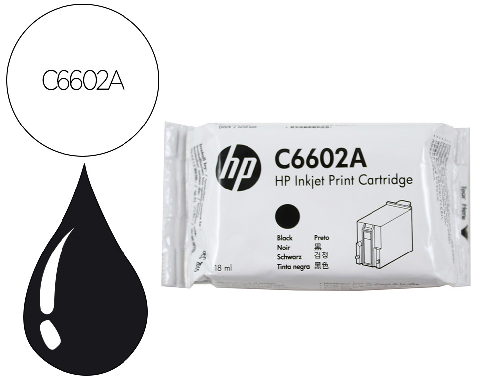 HP ( HEWLETT PACKARD ) - Ink-jet negro addmaster/ij 6000, 18ml 7 millones de caracteres/1000 paginas (Ref. C6602A)
