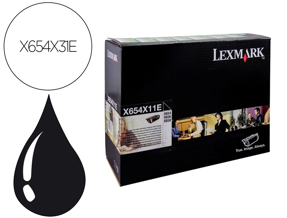 LEXMARK - Toner laser x654x31e / x654de/ 654 / 656de / 658de negro 36000 paginas (Ref. X654X31E)