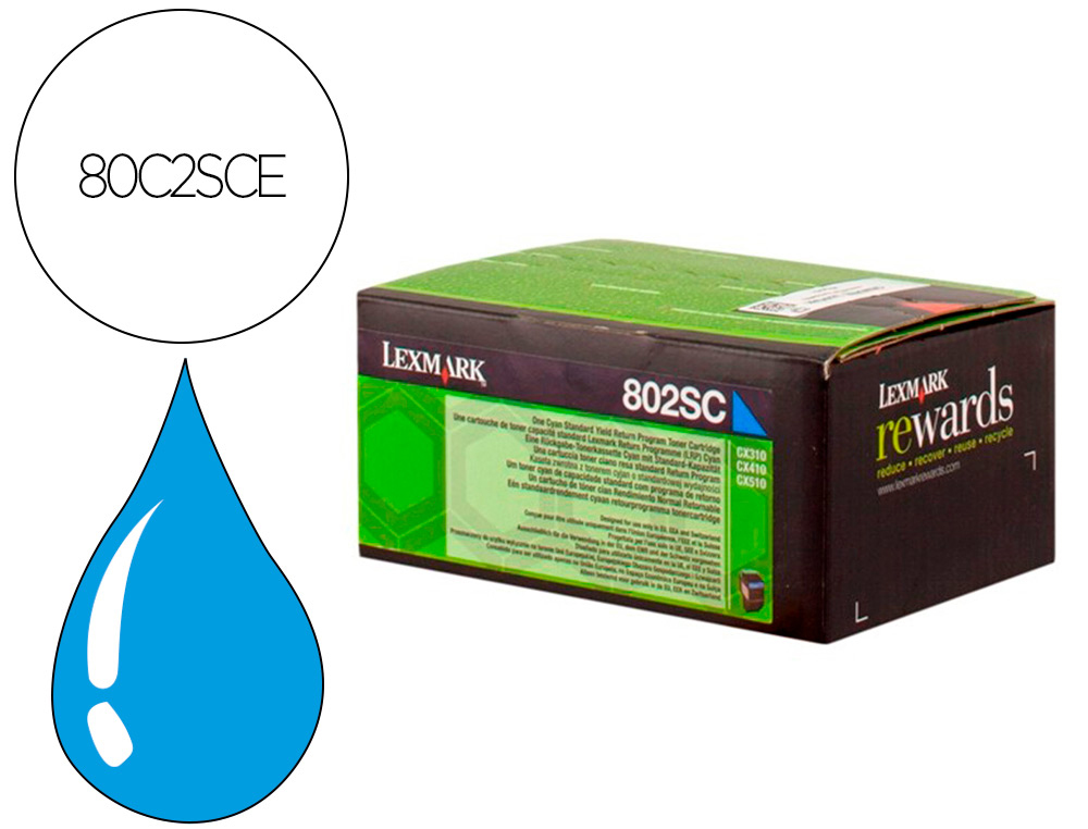 LEXMARK - Toner laser 80c2sce cian 2000 paginas (Ref. 80C2SCE)