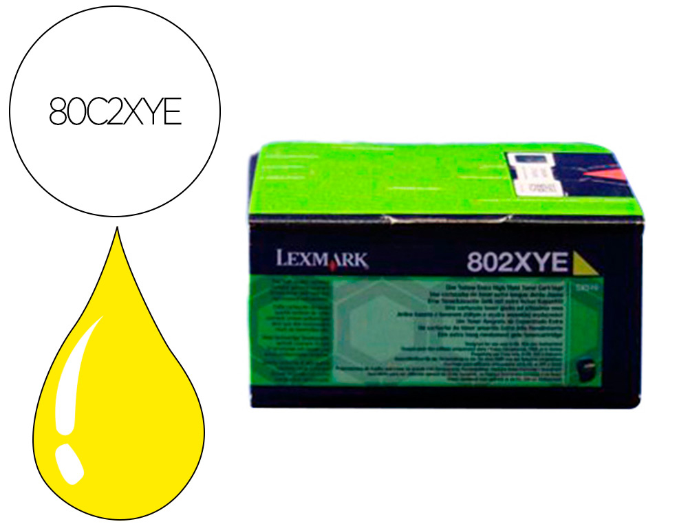 LEXMARK - Toner laser 80c2xye amarillo 4000 paginas (Ref. 80C2XYE)