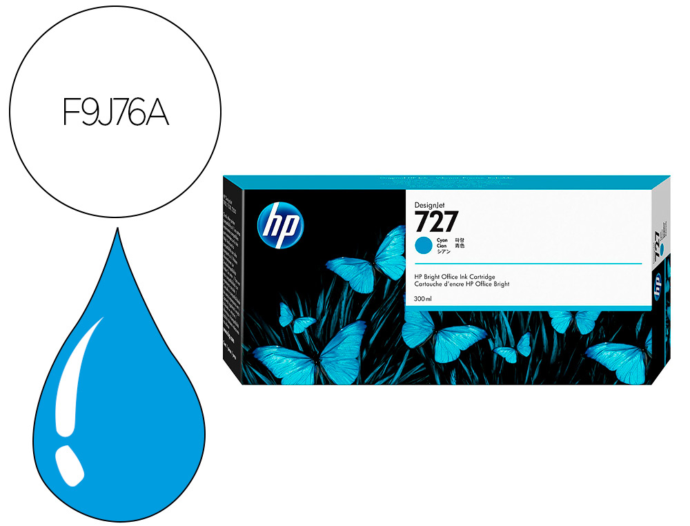HP ( HEWLETT PACKARD ) - Ink-jet designjet t1500/t920 cian n 727/1000 paginas (Ref. F9J76A)