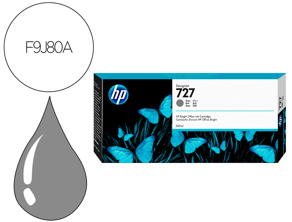 HP ( HEWLETT PACKARD ) - Ink-jet designjet t1500/t920 gris n 727/1000 paginas (Ref. F9J80A)