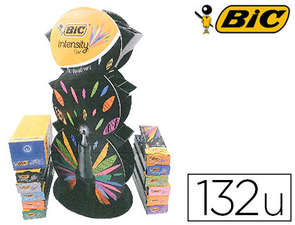 BIC - Rotulador intensity fine punta de fira 0,4 mm expositor de 132 uds surtidas + regalo 150 uds cristal azul (Ref. 958163)