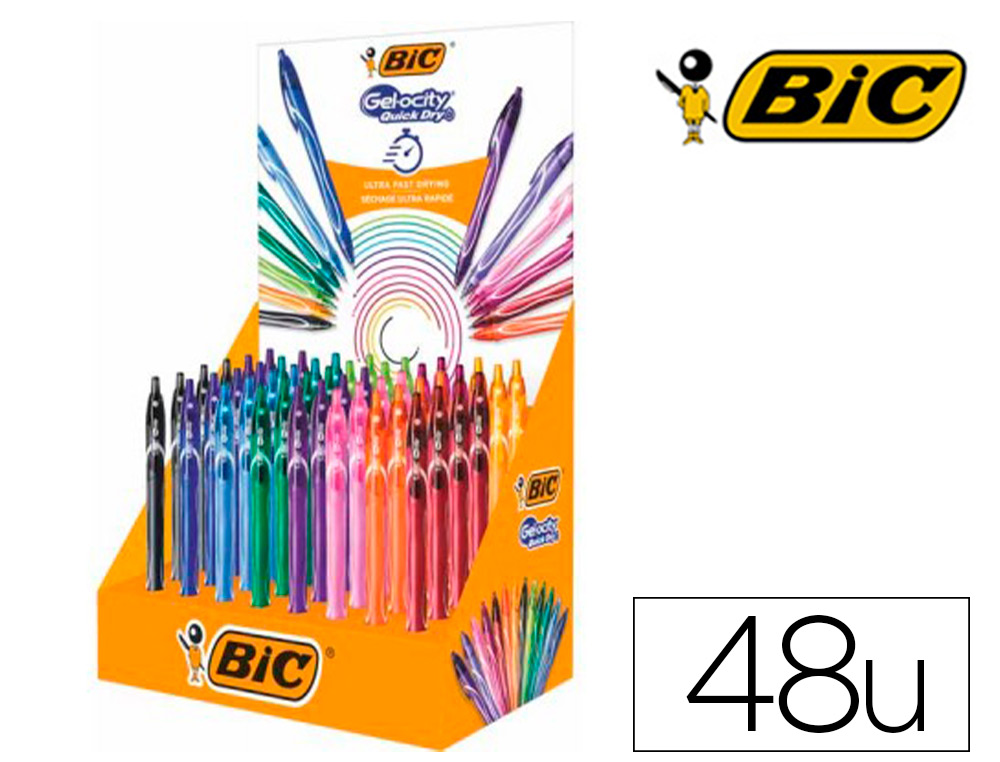 BIC - Boligrafo gelocity quickdry expositor de 48 unidades (Ref. 964785)