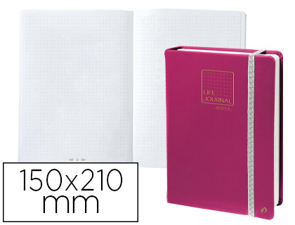 QUO VADIS - Libreta life journal infinite dots puntos 15x21 cm 224 hojas tapa similpiel ciruela (Ref. 237983Q)