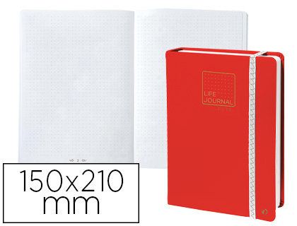 QUO VADIS - Libreta life journal infinite dots puntos 15x21 cm 224 hojas tapa similpiel rojo (Ref. 2371105Q)