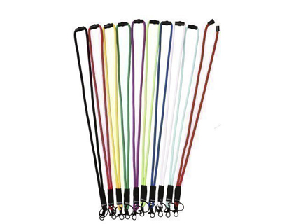 TARIFOLD - Cordon colgante para identific ador textil con llavero y mosqueton 43 cm negro pack de 10 unidades (Ref. 200547)