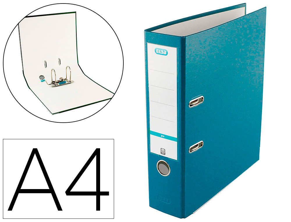 ELBA - Archivador de palanca top carton compacto polipropileno con rado din A4 lomo de 80 mm turquesa (Ref. 100025943)