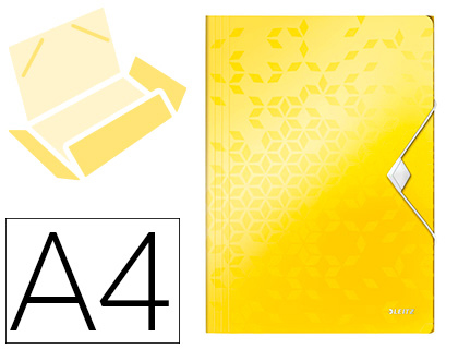 LEITZ - Carpeta wow gomas solapas polipropileno din A4 color amarillo (Ref. 45990116)