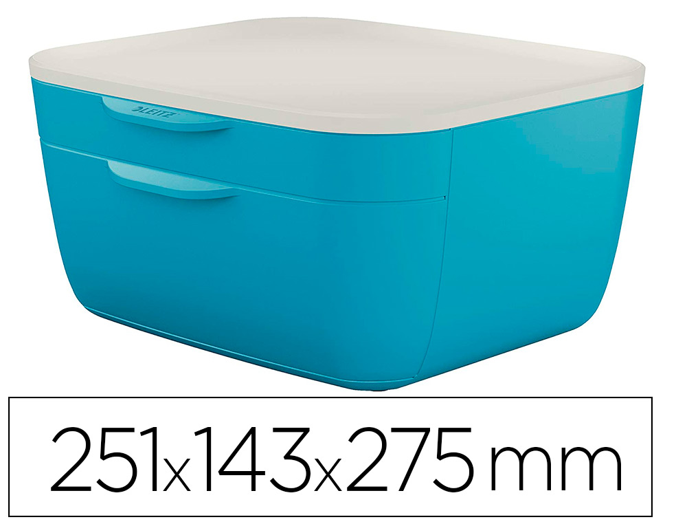 LEITZ - Fichero cajones de sobremesa cosy 2 cajones azul (Ref. 53570061)