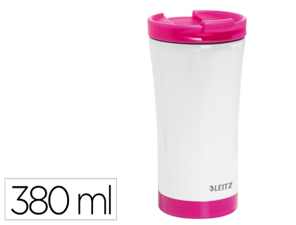 LEITZ - Taza wow travel termica doble pared acero inoxidable capacidad 380 ml color fucsia (Ref. 90140023)