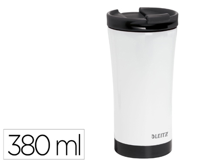 LEITZ - Taza wow travel termica doble pared acero inoxidable capacidad 380 ml color negro (Ref. 90140095)