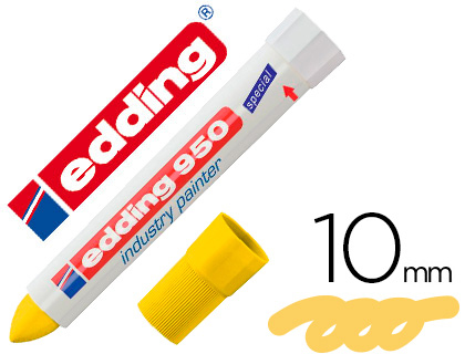 EDDING - Rotulador permanente 950 pasta opaca amarilla punta redonda 10 mm para superficies oxidadas o (Ref. 950-005)