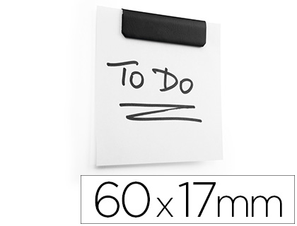 DURABLE - Pinza metalica durafix clip magnetica autoadhesiva 60x17 mm color negro bolsa de 5 unidades (Ref. 4705-01)