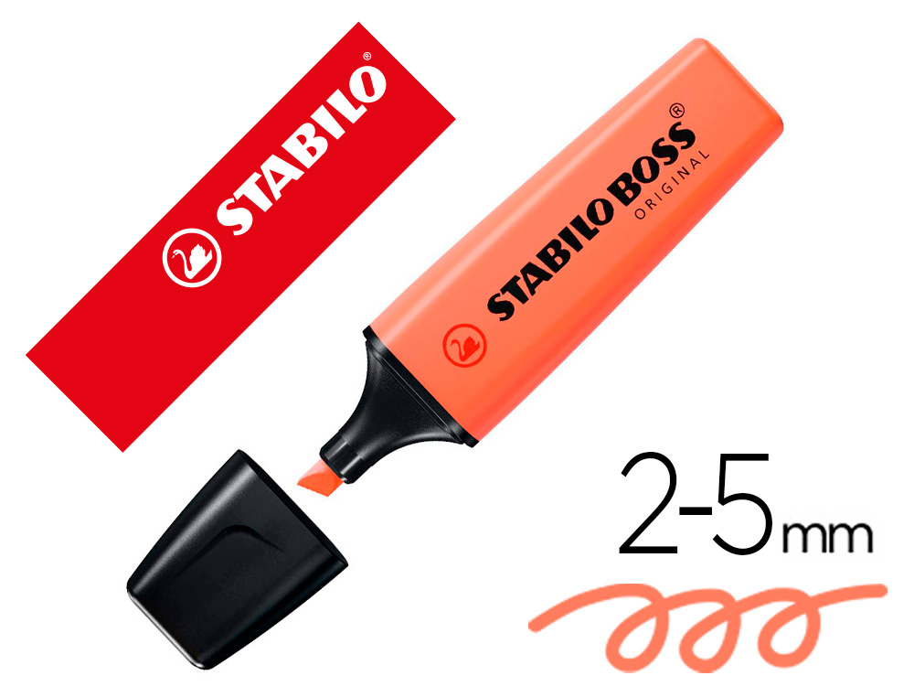 STABILO - Rotulador boss fluorescente 70 pastel coral meloso (Ref. 70/140)