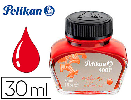 PELIKAN - Tinta estilografica 4001 rojo brillante frasco 30 ml (Ref. 301036)