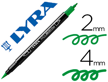 LYRA - Rotulador aqua brush acuarelable doble punta fina y pincel verde (Ref. 6520067)