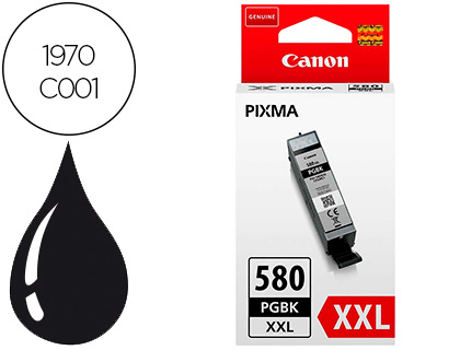 CANON - Ink-jet 580 xxl pixma tr8550 / ts6250 / ts8250 / ts9150 / ts9550 negro 600 pag (Ref. 1970C001)