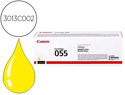 CANON - Toner 055 lbp664cdw / mf745cdw / i-sensys lbp663cdw / lbp664cx / mf742cdw amarillo 2100 paginas (Ref. 3013C002)