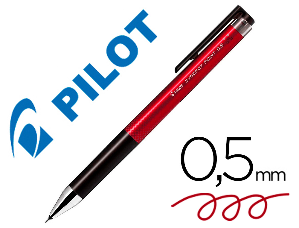 PILOT - Boligrafo synergy point retractil sujecion de caucho tinta gel 0,5 mm rojo (Ref.BLRT-SNP5-R / NSR)