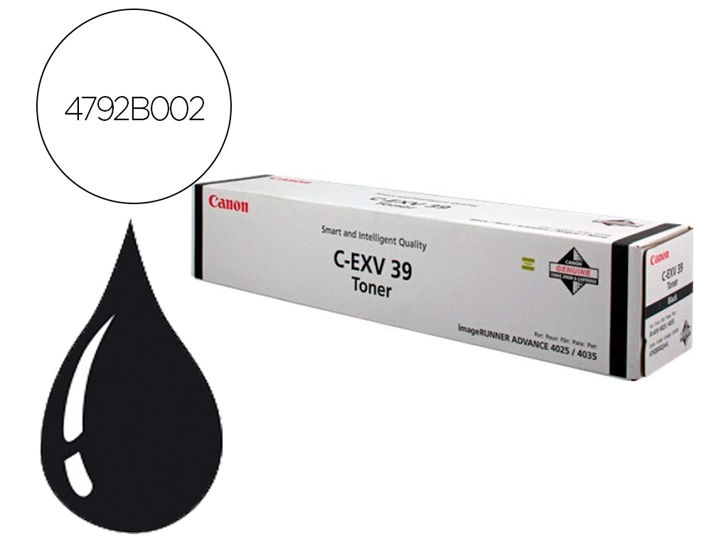 CANON - Toner exv39 ir4025i ir4035i ir4225 ir4500 negro (Ref. 4792B002)