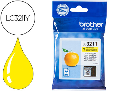 BROTHER - Ink-jet lc3211y dcp-j572 / dcp-j772 / dcp-j774 / mfc-j890 / mfc-j895 amarillo 200 pag (Ref. LC3211Y)
