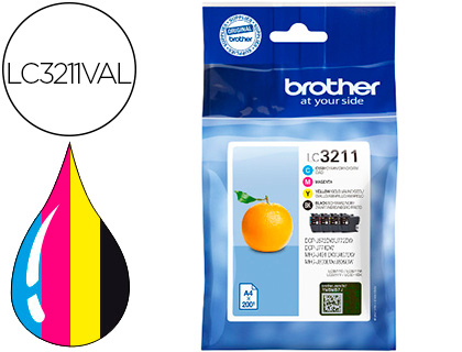 BROTHER - Ink-jet lc3211 dcp-j572 / dcp-j772 / dcp-j774 / mfc-j890 / mfc-j895 paquete 4 amarillo (Ref. LC3211VAL)