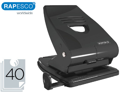 RAPESCO - Taladrador 835 metal negro 2 taladros capacidad 40 hojas (Ref. PF800AB1)
