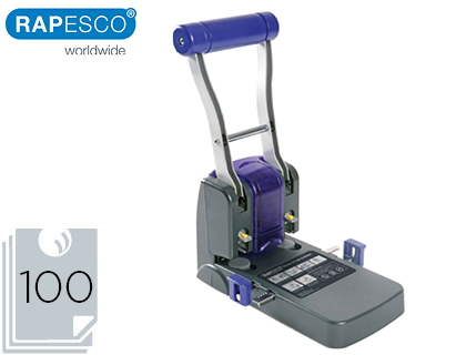 RAPESCO - Taladrador p1100 negro / morado 2 taladros gran capacidad 100 hojas (Ref. 0247)