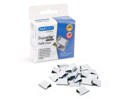 RAPESCO - Supaclips capacidad 40 hojas color blanco caja de 100 unidades (Ref. 1314)