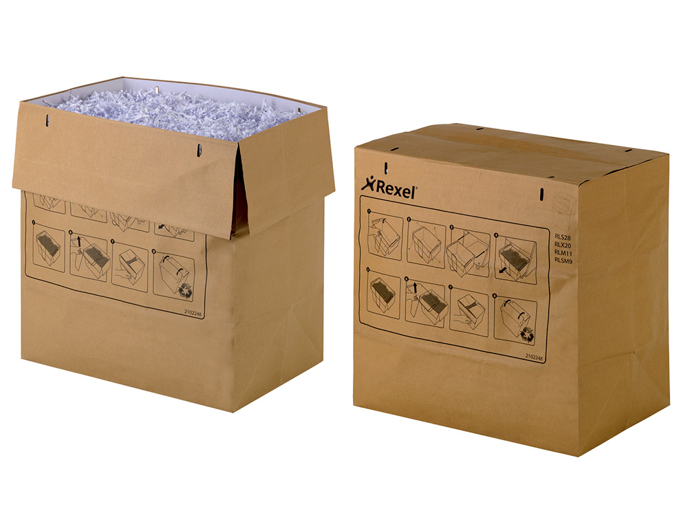 REXEL - Bolsa de residuos reciclable para destructora auto+ 750x/750m capacidad 115 l pack de 50 unidades (Ref. 2105903)
