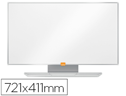 NOBO - Pizarra blanca nano clean magnetica acero widescreen 32\" bandejas para rotuladores 411x15x721 mm (Ref. 1905296)