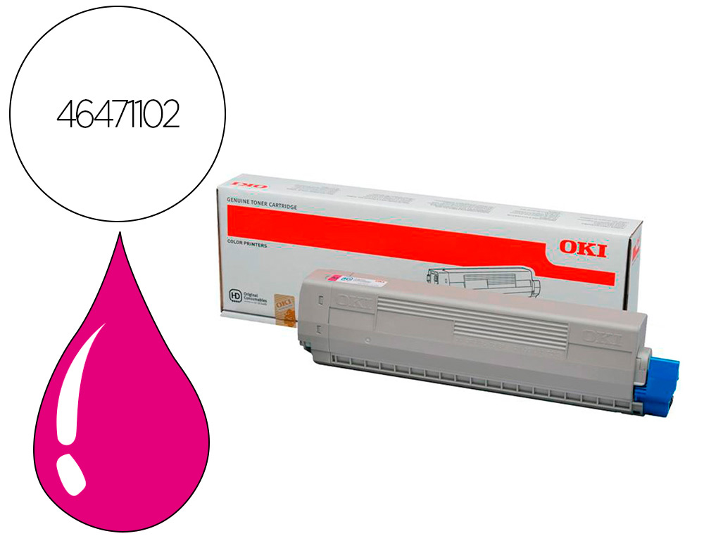 HP ( HEWLETT PACKARD ) - Toner oki laser 46471102 c823dn magenta 7000 paginas (Ref. 46471102)